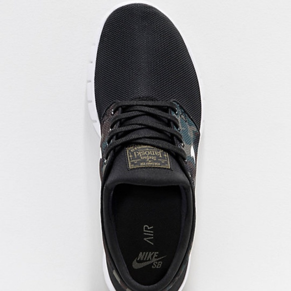 nike sb janoski air max black & camo mesh skate shoes